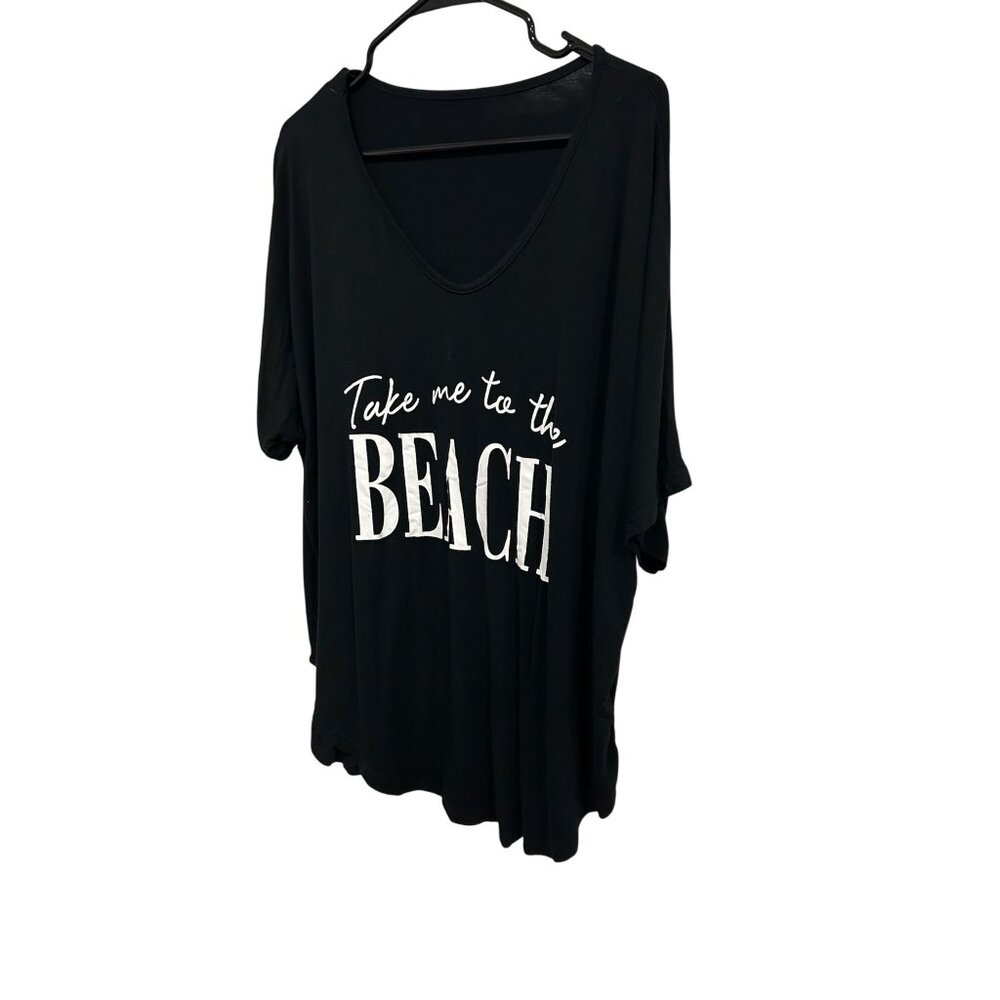 Take Me To The Beach Black T-Shirt Womens Relaxed Fit 100% Cotton Casual Top - Picture 3 of 7